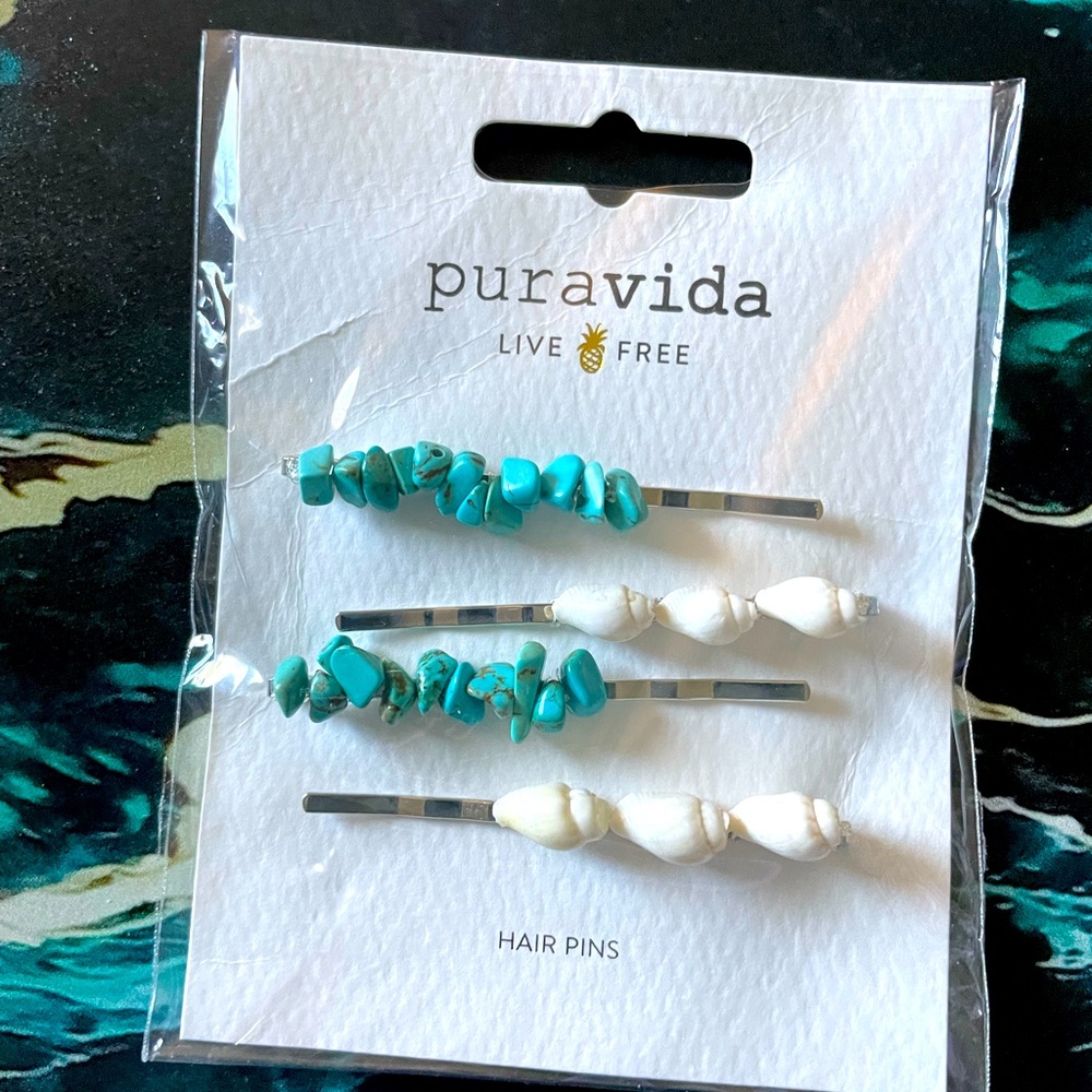 🐚🏝️NWT Adorable Beach Themed Pura Vida Hair Pins Set🐚🏝️🌊